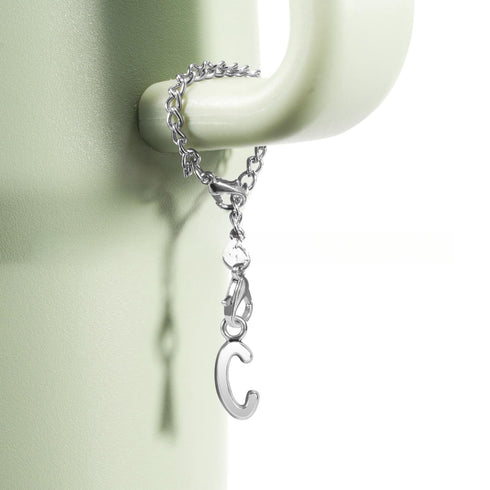 Silver Keychain Backpack Cup Accessories Chain English Letters And Numbers Cute Jewelry Pendant for tumblers, Tumbler Set Accessories